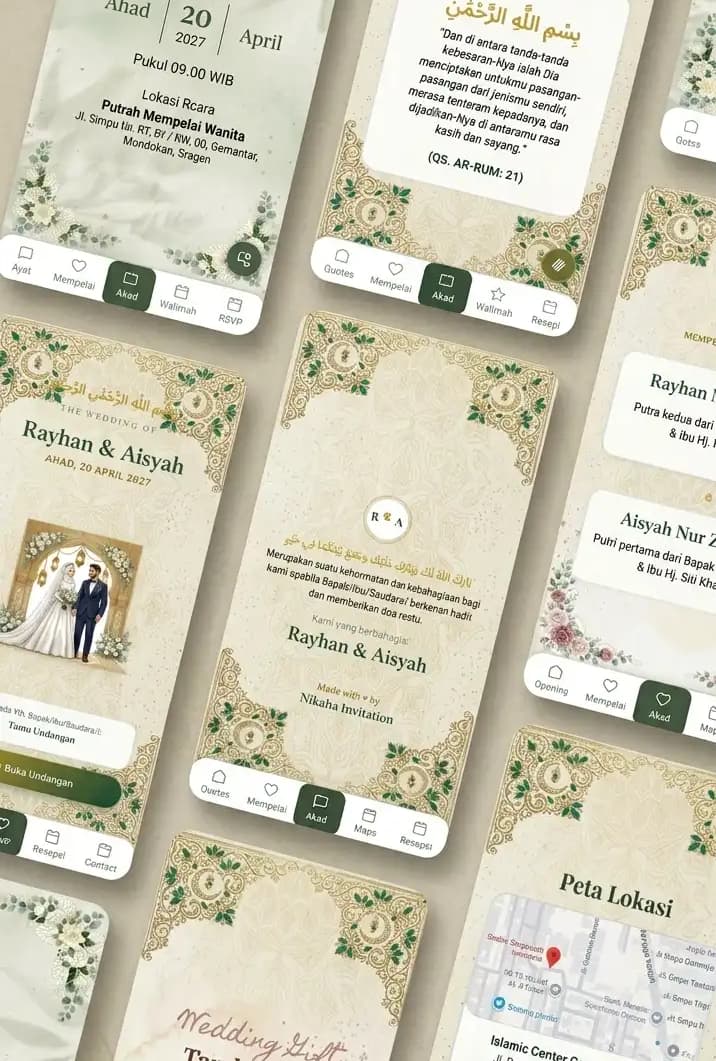 Katalog Undangan Islamic Wedding - Royal Emerald Gold